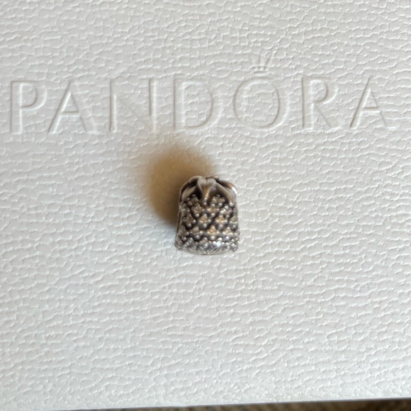 Retired PANDORA Silver Sparkling Pineapple Charm with Clear CZ Stones EUC - Picture 3 of 9